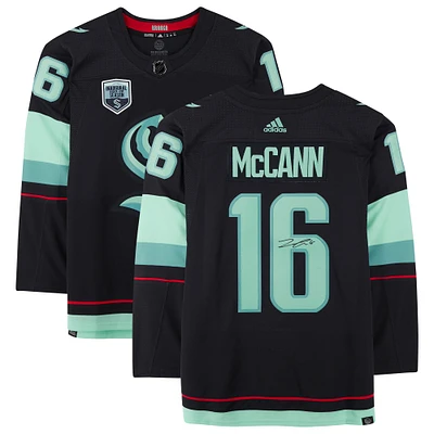 Jared McCann Seattle Kraken Autographed Deep Sea Blue adidas Authentic Jersey with Inaugural Season Jersey Patch