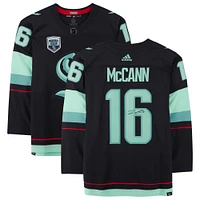 Jared McCann Seattle Kraken Autographed Deep Sea Blue adidas Authentic Jersey with Inaugural Season Jersey Patch