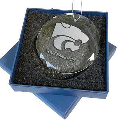 Kansas State Wildcats 3.25'' Personalized Etched Glass Ornament