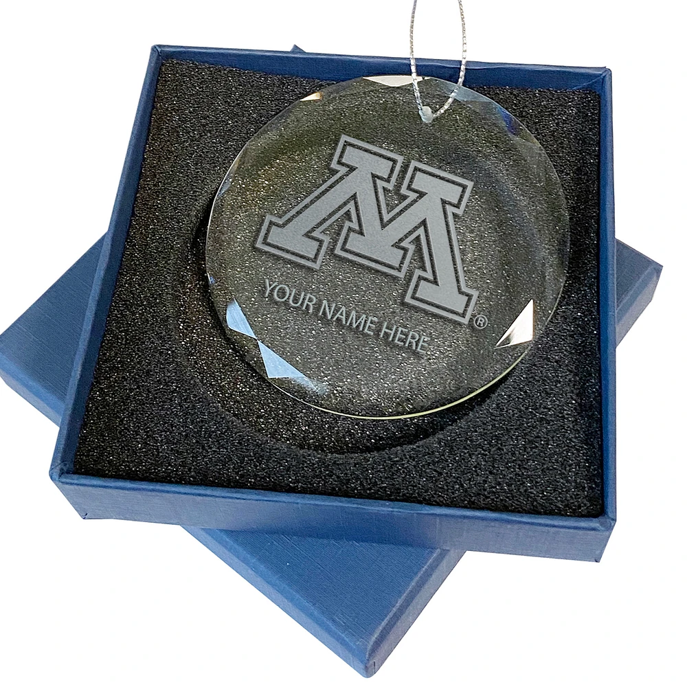 Minnesota Golden Gophers 3.25'' Personalized Etched Glass Ornament