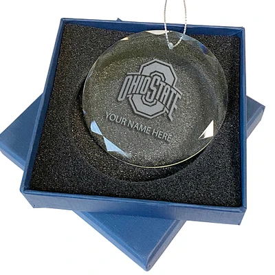 Ohio State Buckeyes 3.25'' Personalized Etched Glass Ornament