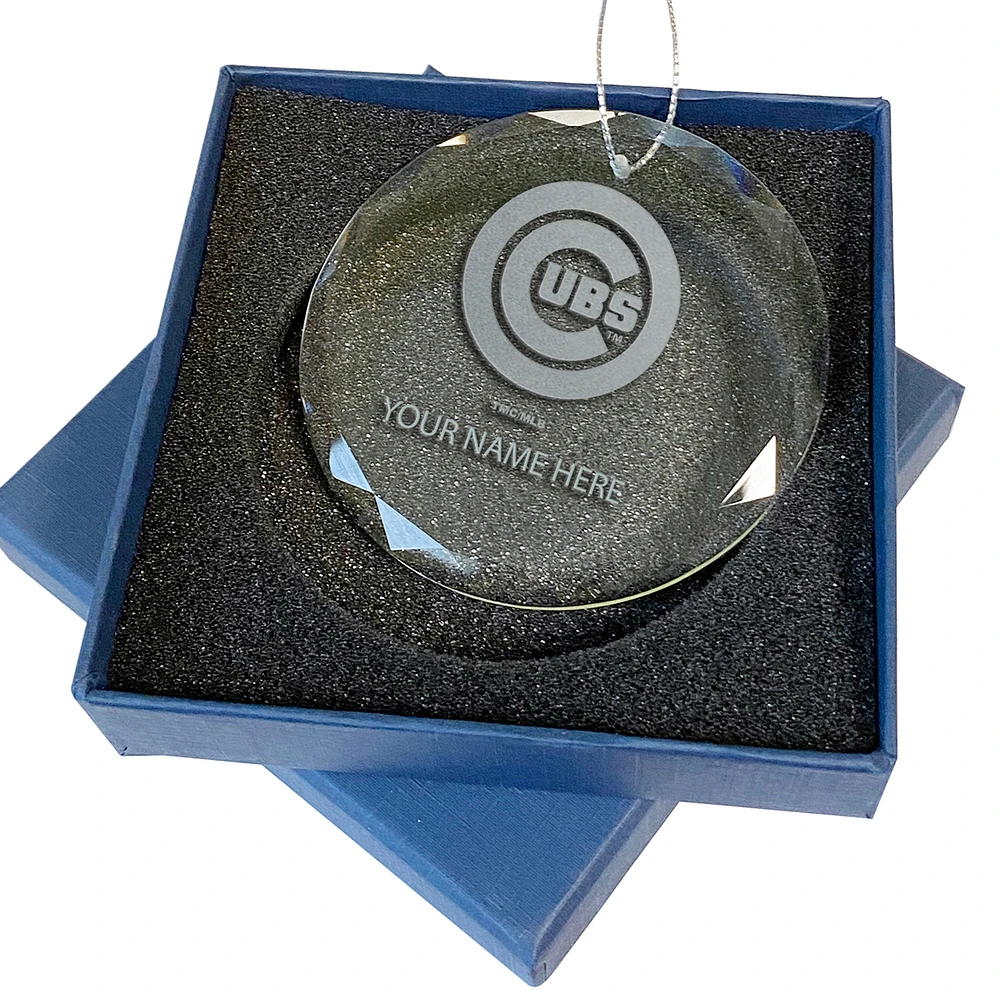 Chicago Cubs 3.25'' Personalized Etched Glass Ornament