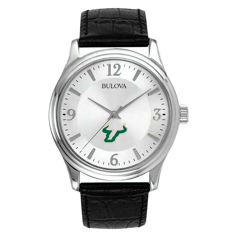 Men's Silver South Florida Bulls Leather Watch