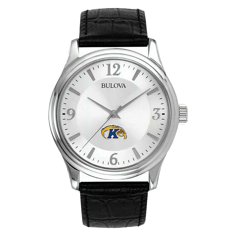 Men's Silver Kent State Golden Flashes Leather Watch