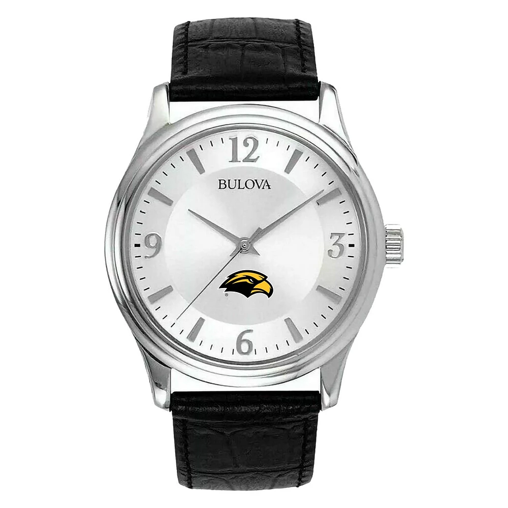 Men's Silver Southern Miss Golden Eagles Leather Watch