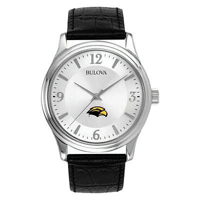 Men's Silver Southern Miss Golden Eagles Leather Watch