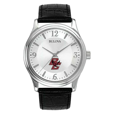 Men's Silver Boston College Eagles Leather Watch