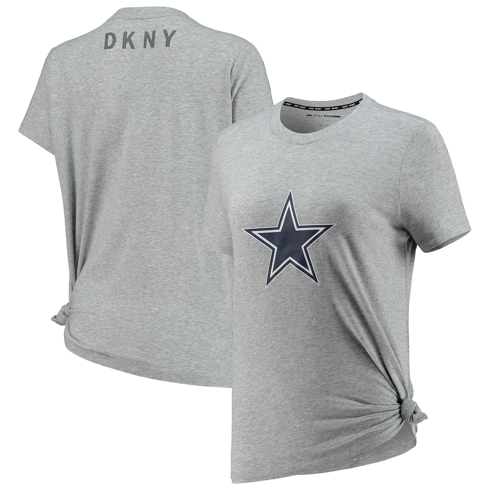 Women's DKNY Sport Heathered Gray Dallas Cowboys Ava Tri-Blend T-Shirt