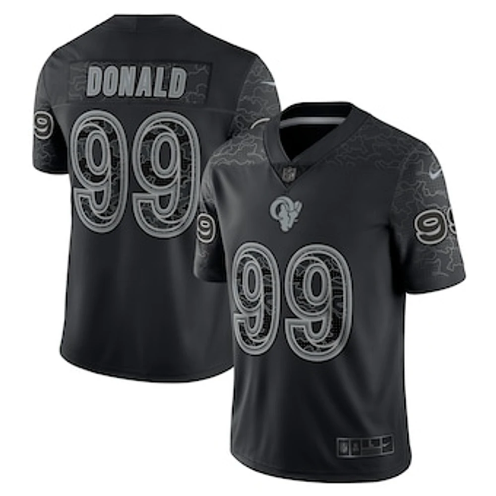 Men's Nike Aaron Donald Black Los Angeles Rams RFLCTV Limited Jersey
