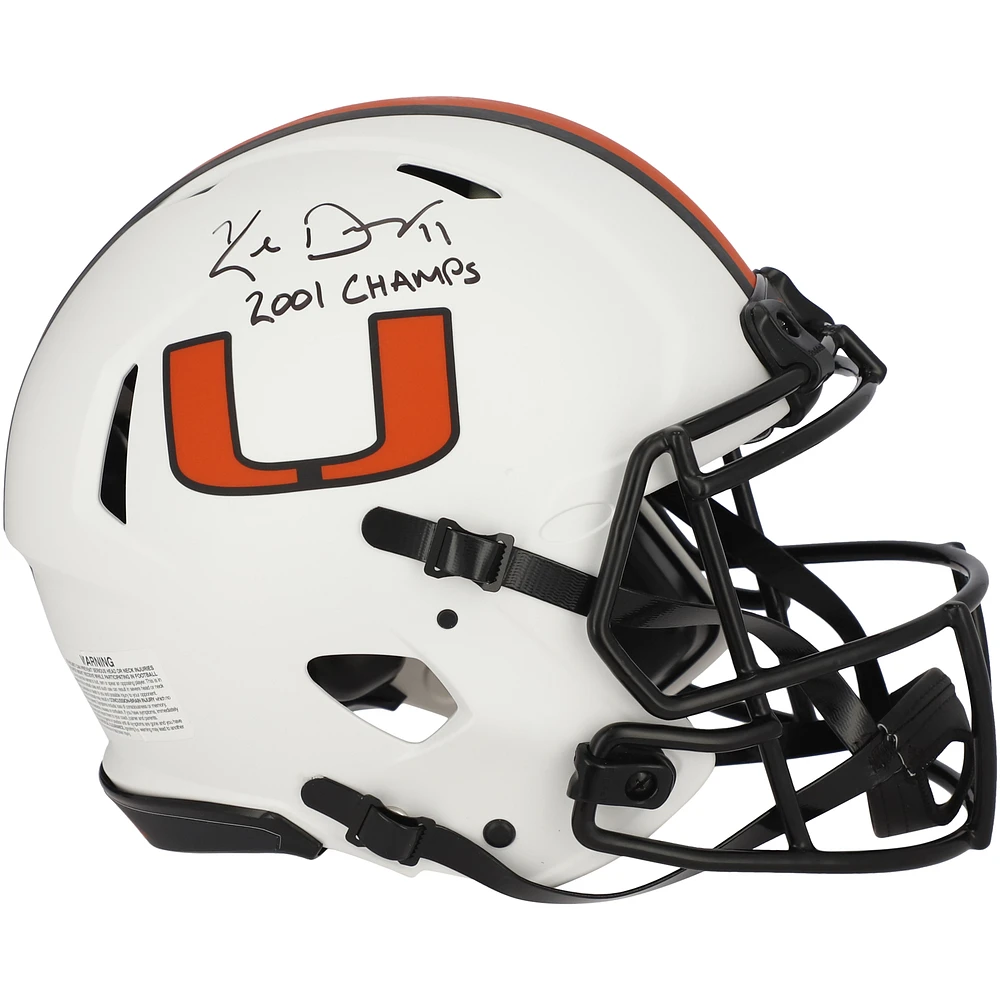 Ken Dorsey Miami Hurricanes Autographed Riddell Lunar Eclipse Alternate Speed Authentic Helmet with "2001 Champs" Inscription