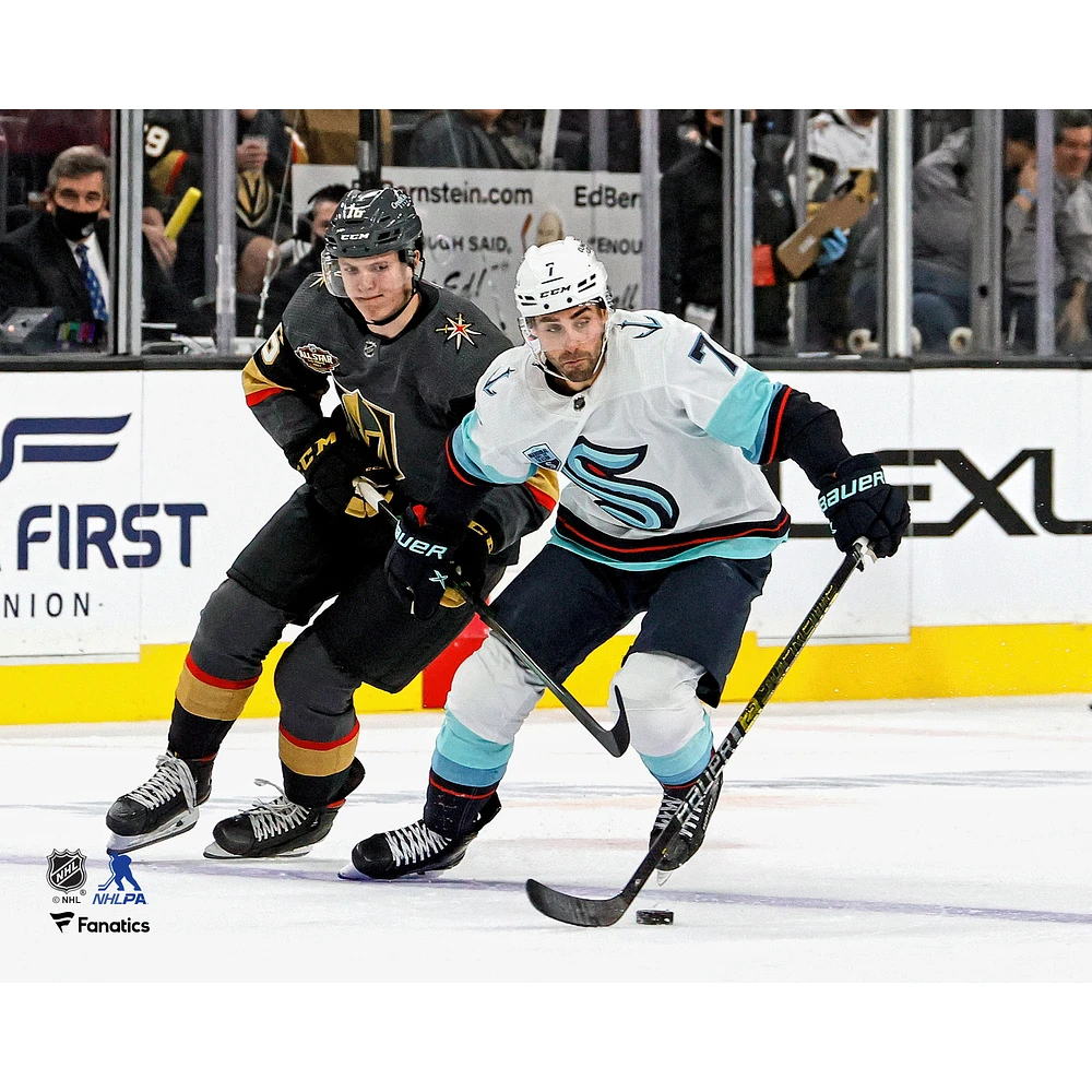 Jordan Eberle Seattle Kraken Unsigned Controlling Puck Photograph