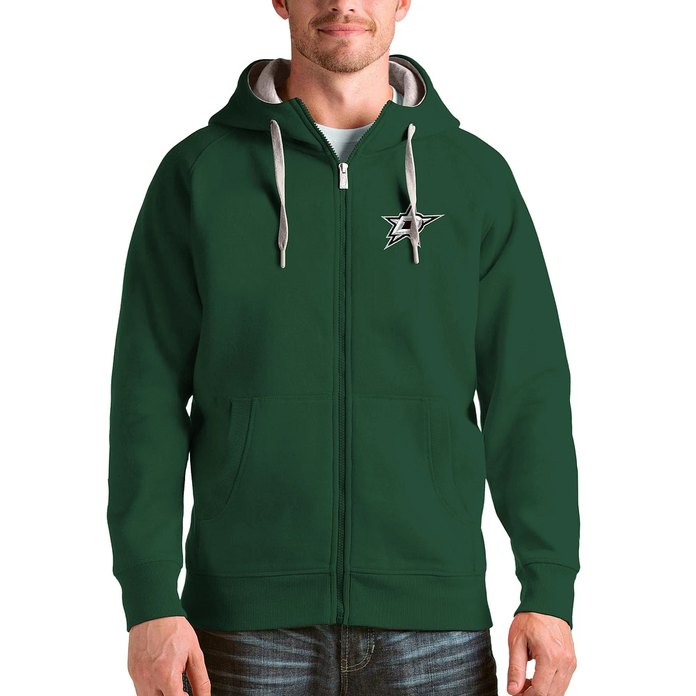Men's Antigua Dallas Stars Logo Victory Full-Zip Hoodie