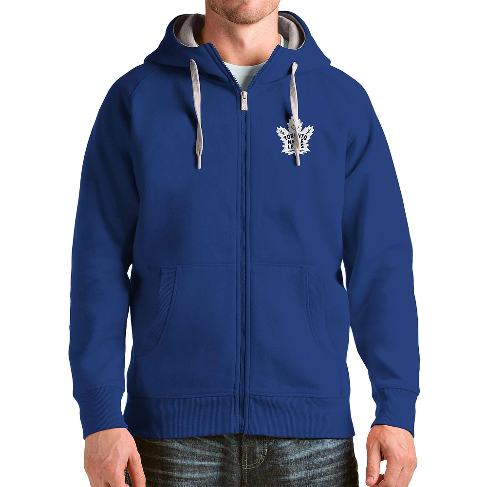 Men's Antigua Toronto Maple Leafs Logo Victory Full-Zip Hoodie