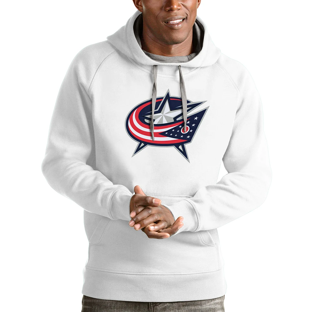 Men's Antigua Columbus Blue Jackets Logo Victory Pullover Hoodie