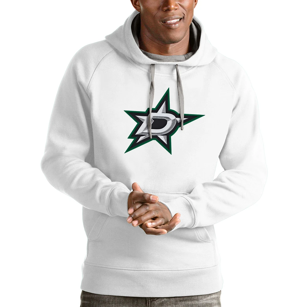 Men's Antigua White Dallas Stars Logo Victory Pullover Hoodie