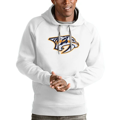 Men's Antigua White Nashville Predators Logo Victory Pullover Hoodie