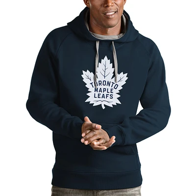 Men's Antigua Navy Toronto Maple Leafs Logo Victory Pullover Hoodie