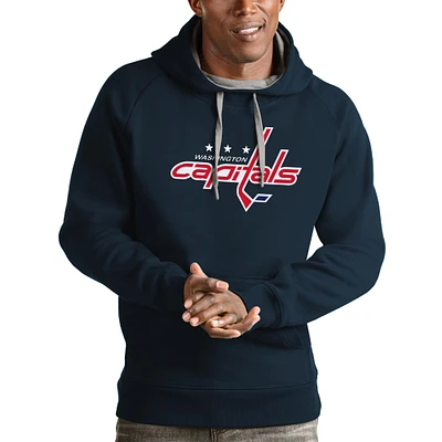 Men's Antigua Navy Washington Capitals Logo Victory Pullover Hoodie