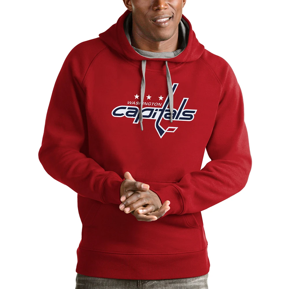 Men's Antigua Red Washington Capitals Logo Victory Pullover Hoodie