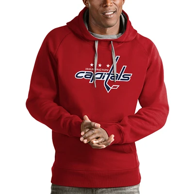 Men's Antigua Red Washington Capitals Logo Victory Pullover Hoodie