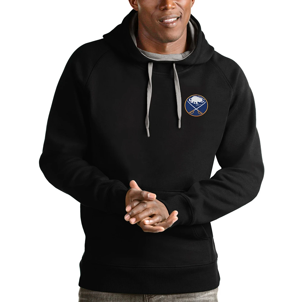 Men's Antigua Black Buffalo Sabres Victory Pullover Hoodie