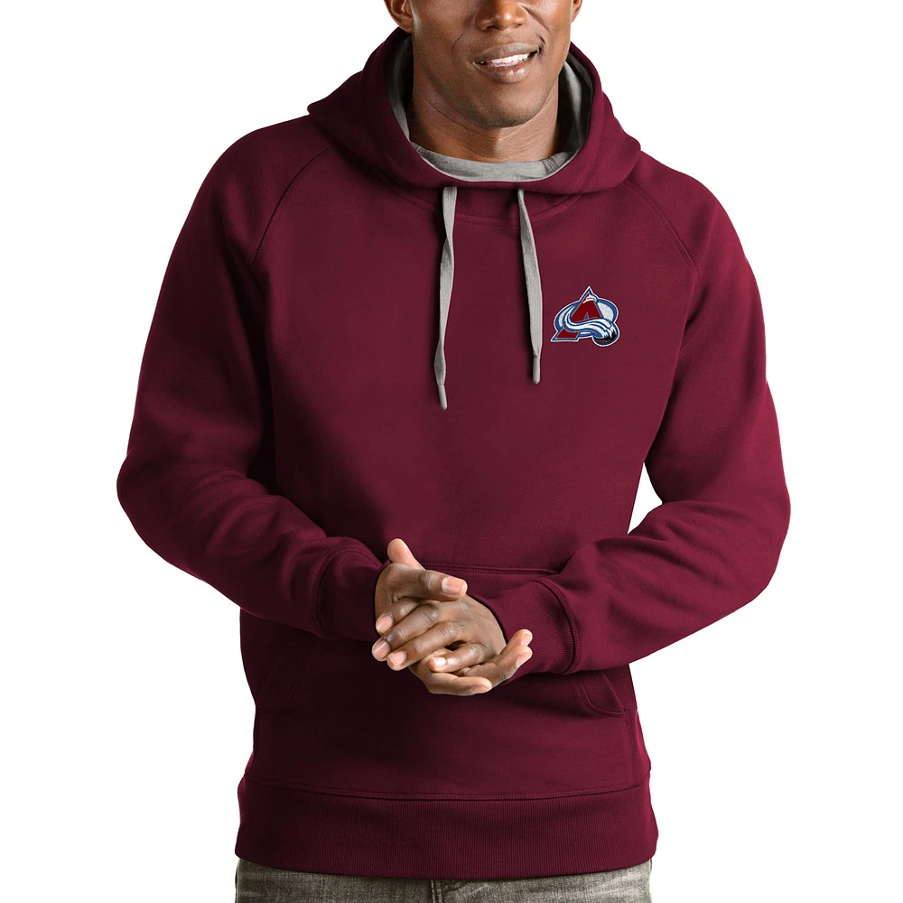 Men's Antigua Burgundy Colorado Avalanche Victory Pullover Hoodie