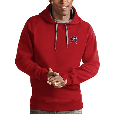 Men's Antigua Red Columbus Blue Jackets Victory Pullover Hoodie