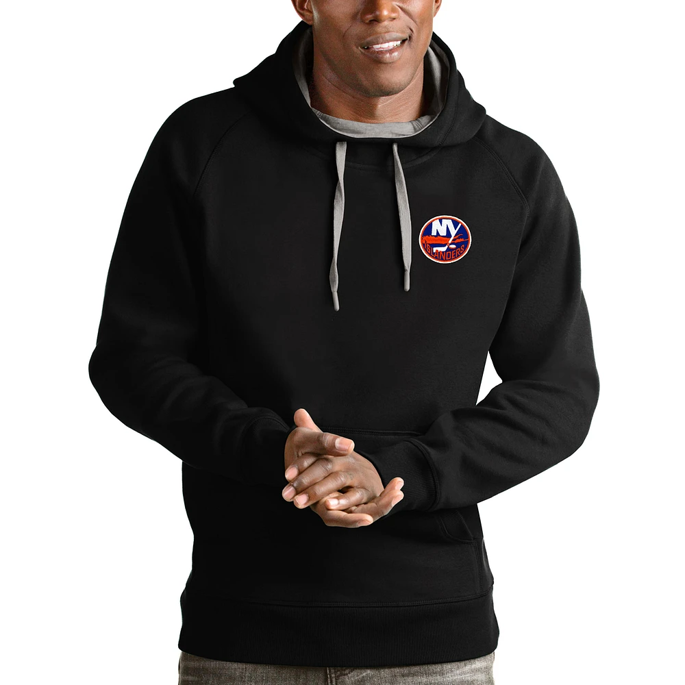 Men's Antigua Black New York Islanders Victory Pullover Hoodie