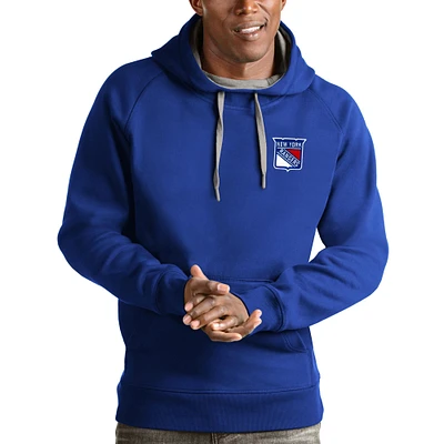 Men's Antigua Blue New York Rangers Team Victory Pullover Hoodie