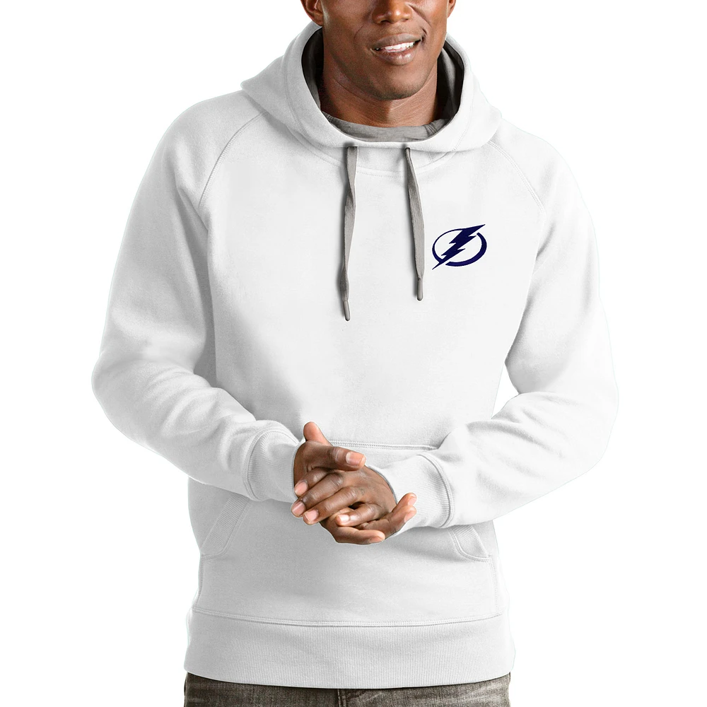Men's Antigua White Tampa Bay Lightning Victory Pullover Hoodie