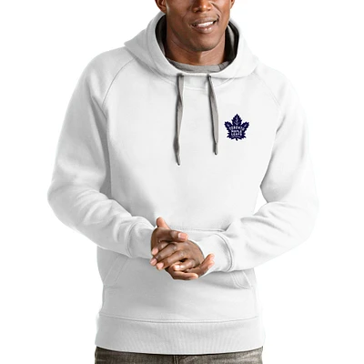 Men's Antigua White Toronto Maple Leafs Victory Pullover Hoodie