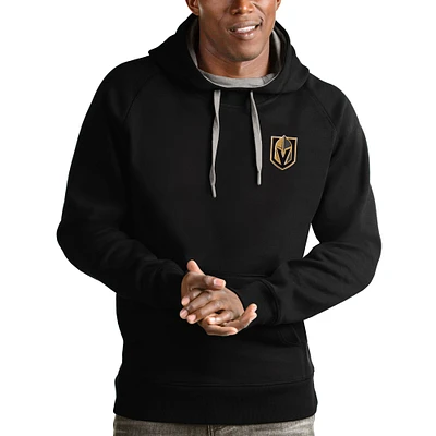 Men's Antigua Black Vegas Golden Knights Victory Pullover Hoodie
