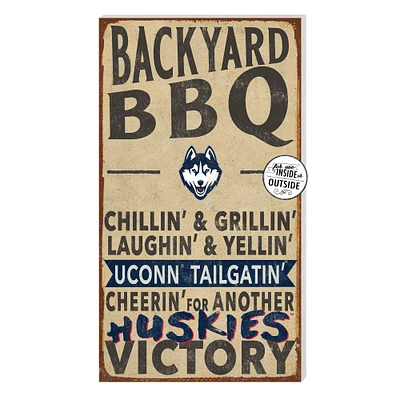 Brown UConn Huskies 11'' x 20'' Indoor/Outdoor BBQ Sign