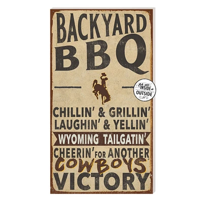 Brown Wyoming Cowboys 11'' x 20'' Indoor/Outdoor BBQ Sign