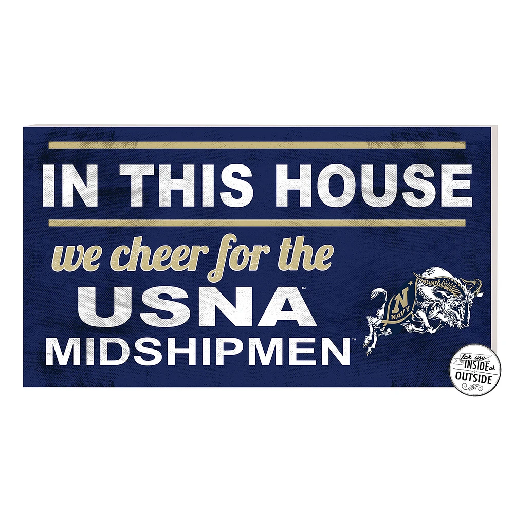 Navy Navy Midshipmen 11'' x 20'' Indoor/Outdoor In This House Sign