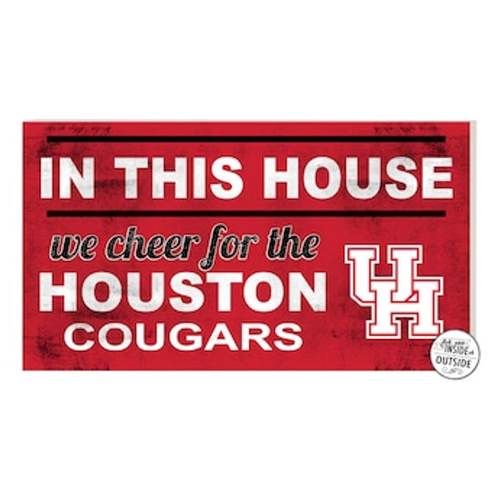 Red Houston Cougars 11'' x 20'' Indoor/Outdoor In This House Sign