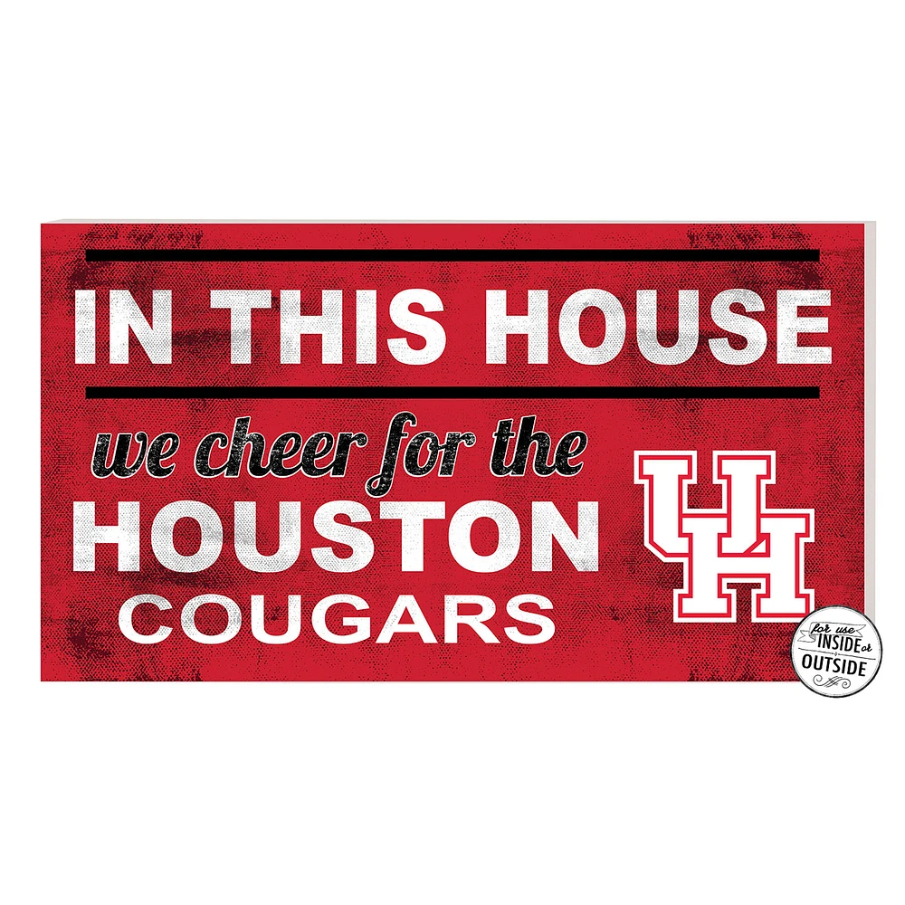 Red Houston Cougars 11'' x 20'' Indoor/Outdoor In This House Sign