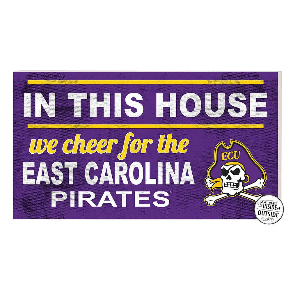 Purple ECU Pirates 11'' x 20'' Indoor/Outdoor In This House Sign