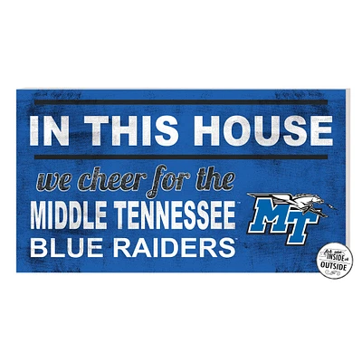 Royal MTSU Blue Raiders 11'' x 20'' Indoor/Outdoor In This House Sign