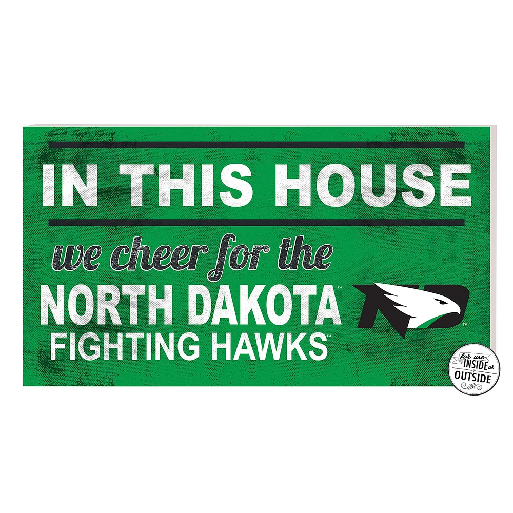 Green North Dakota 11'' x 20'' Indoor/Outdoor In This House Sign