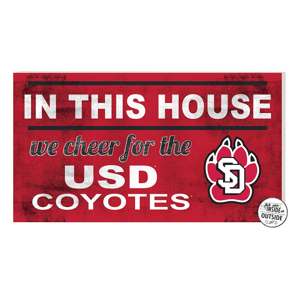 Red South Dakota Coyotes 11'' x 20'' Indoor/Outdoor In This House Sign