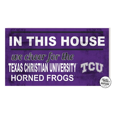 Purple TCU Horned Frogs 11'' x 20'' Indoor/Outdoor In This House Sign
