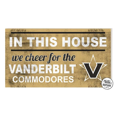 Gold Vanderbilt Commodores 11'' x 20'' Indoor/Outdoor In This House Sign