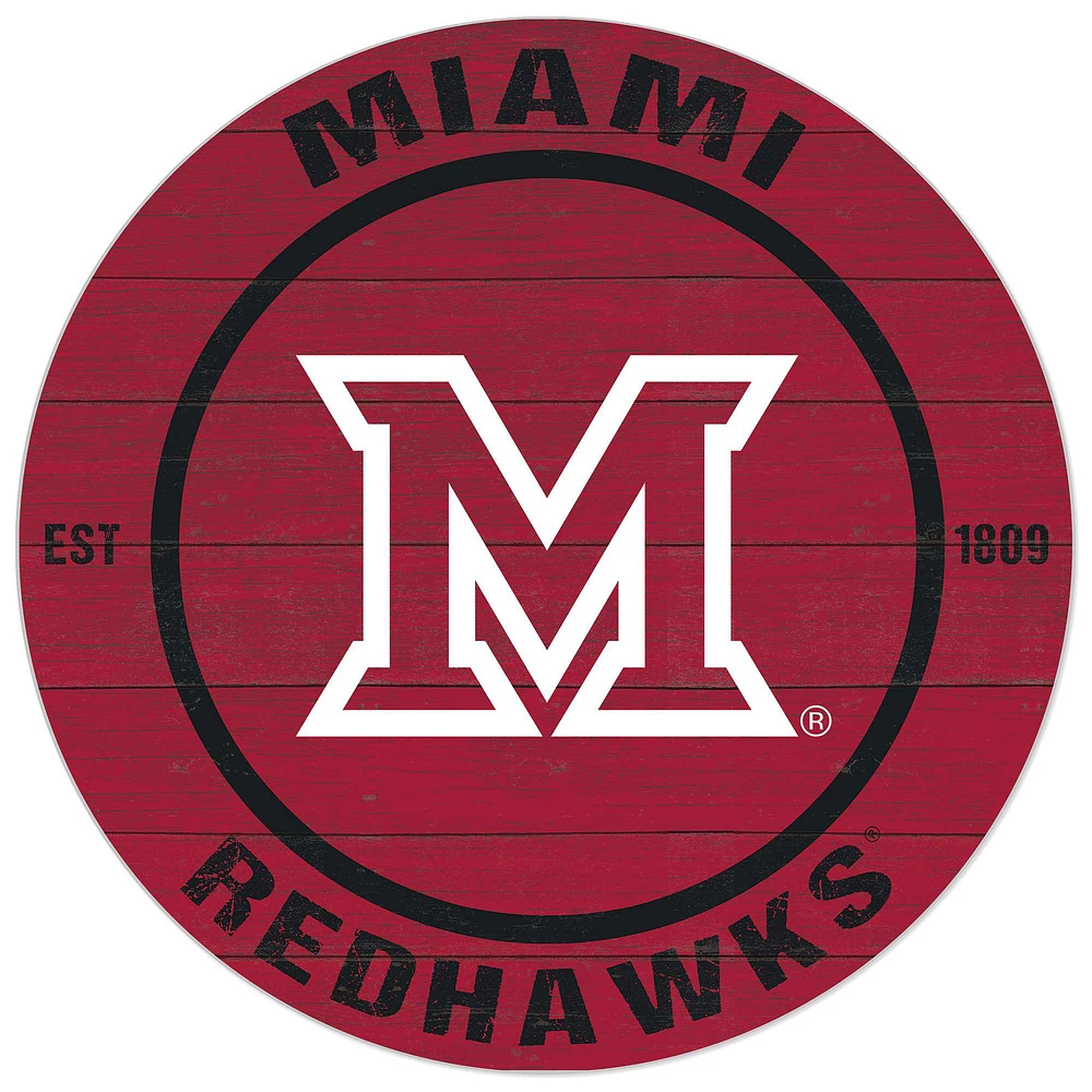 Miami University RedHawks 20'' x 20'' Indoor/Outdoor Circle Sign