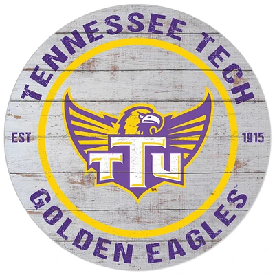 White Tennessee Tech Golden Eagles 20'' x 20'' Indoor/Outdoor Weathered Circle Sign