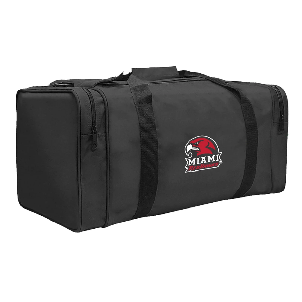 Black Miami University RedHawks Gear Pack Square Duffel Bag