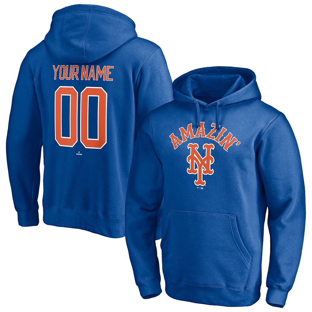 Men's Royal New York Mets Hometown Legend Personalized Name & Number Pullover Hoodie