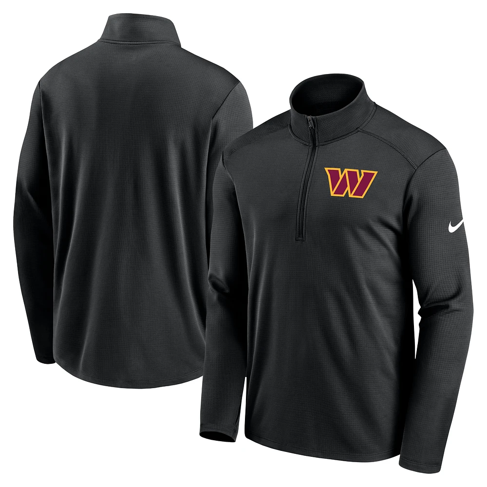 Men's Nike Black Washington Commanders Logo Pacer Performance Half-Zip Jacket