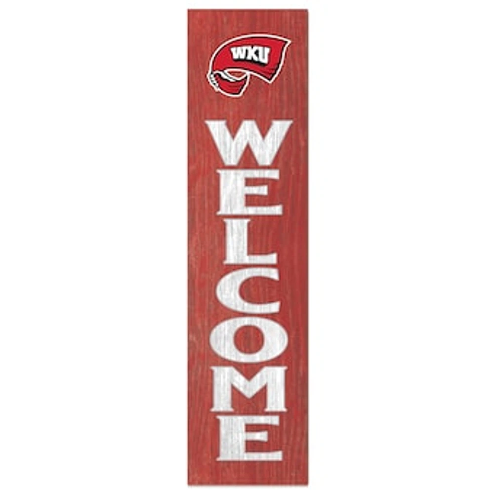 Red Western Kentucky Hilltoppers 12'' x 48'' Welcome Outdoor Leaner