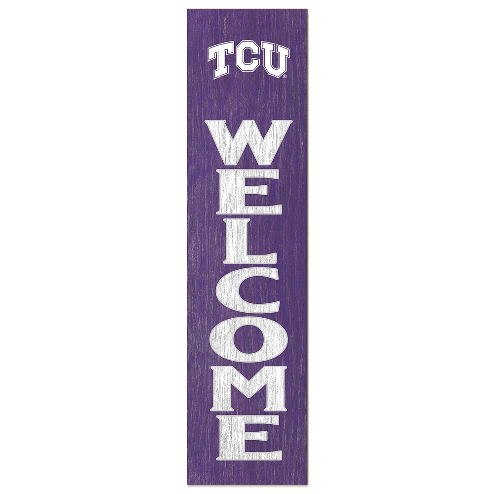 Purple TCU Horned Frogs 12'' x 48'' Welcome Outdoor Leaner